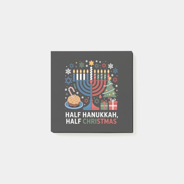 Half Christmas Half Hanukkah Christmukkah Funny  Post-it Notes (Front)