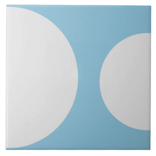 Half Circle Modern Simple Blue and White Shapes Ceramic Tile
