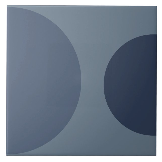 Half Circle Pattern Modern Blue Geometric Ceramic Tile (Front)