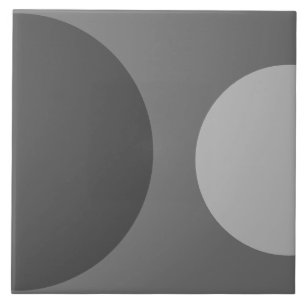 Half Circle Pattern Modern Dark Grey Geometric Ceramic Tile