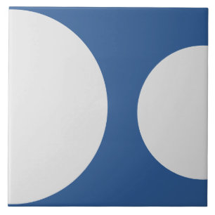 Half Circle Pattern Modern Navy Blue and White Ceramic Tile
