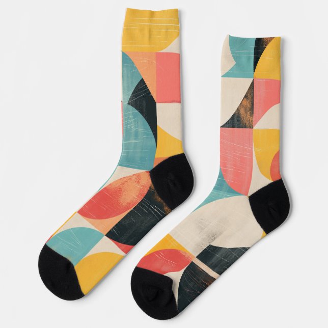Half circle shapes with textures socks (Left)
