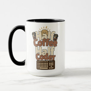 Half Coffee, Half Coder Mug
