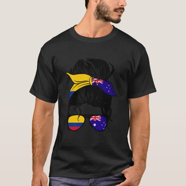 Half Colombian Half Australian Mix Colombia And Au T-Shirt (Front)