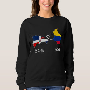 Half Colombian Half Dominican Flag Map DNA Love Co Sweatshirt