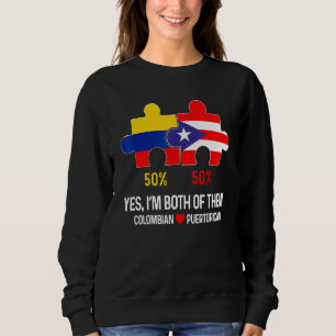 Half Colombian Half Puerto Rican Flag Map Boricua Sweatshirt