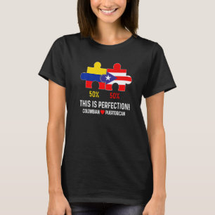Half Colombian Half Puerto Rican Flag Map Boricua  T-Shirt