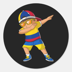 Half Colombian Half Ukrainian Boy Colombia Ukraine Classic Round Sticker