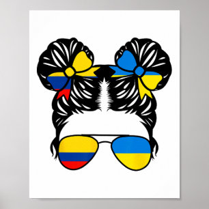 Half Colombian Half Ukrainian Girl Colombia Kids H Poster