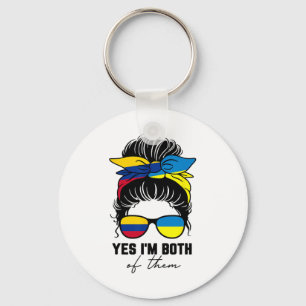 Half Colombian Half Ukrainian Girl Colombia Ukrain Key Ring