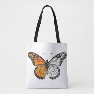 Half-Colour Monarch Butterfly Art Tote Bag