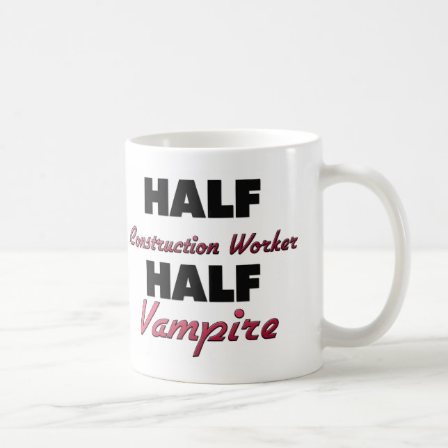Half Construction Worker Half Vampire Coffee Mug (Right)