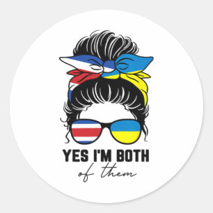 Half Costa Rican Half Ukrainian Girl Costa Rica Uk Classic Round Sticker