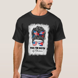 Half Cuban And American America Cuba Usa Flag Girl T-Shirt