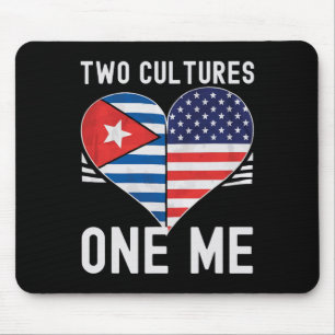 Half Cuban Half American Usa Flag Cuba America  Mouse Pad