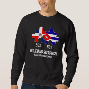 Half Cuban Half Dominican Flag Map Combined Cuba R Sweatshirt