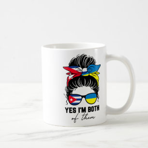 Half Cun Half Ukrainian Girl Cu Ukraine Flag Coffee Mug