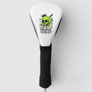 Half Dead Skull Halloween Vintage Engraving Shirt Golf Head Cover