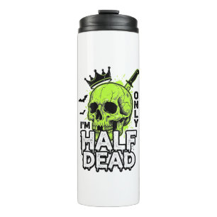 Half Dead Skull Halloween Vintage Engraving Shirt Thermal Tumbler