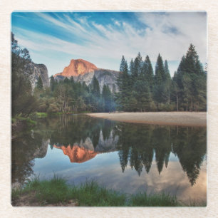 Half Dome and Merced Glass Coaster