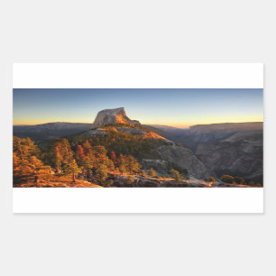 Half Dome at Sunset Detail - Yosemite Rectangular Sticker