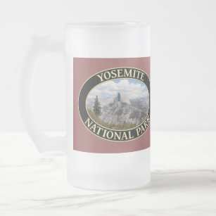 Half Dome at Yosemite National Park in California Frosted Glass Beer Mug