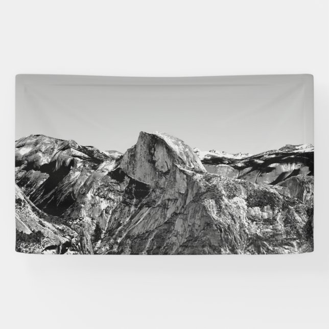 Half Dome Black and White Banner (Horizontal)