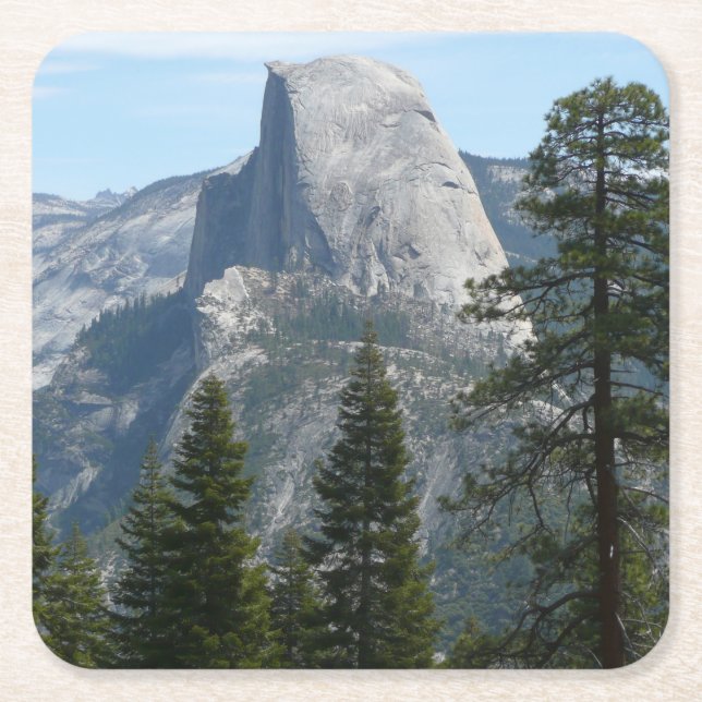 Half Dome from Panorama Trail I Square Paper Coaster (Front)