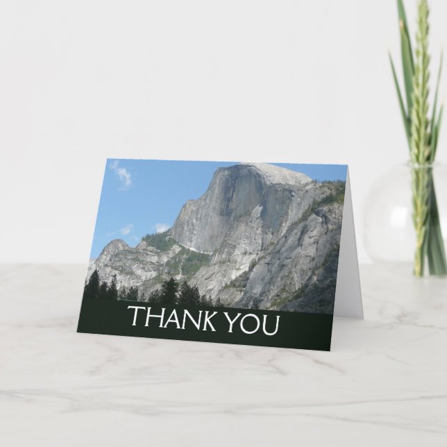 Half Dome from the Side in Yosemite National Park Thank You Card (Front)