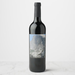 Half Dome from the Side in Yosemite National Park Wine Label