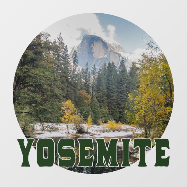 Half Dome in Autumn, with "Yosemite" text (Sheet)