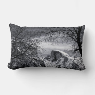 Half Dome in Winter Yosemite Valley Lumbar Cushion