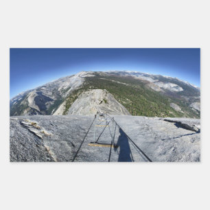 Half Dome Looking Down from the Cables - Yosemite Rectangular Sticker