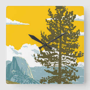 Half Dome Square Wall Clock