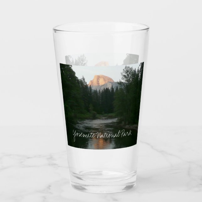 Half Dome Sunset in Yosemite National Park Glass (Front)