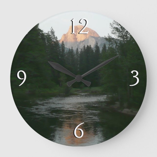 Half Dome Sunset in Yosemite National Park Large Clock (Front)