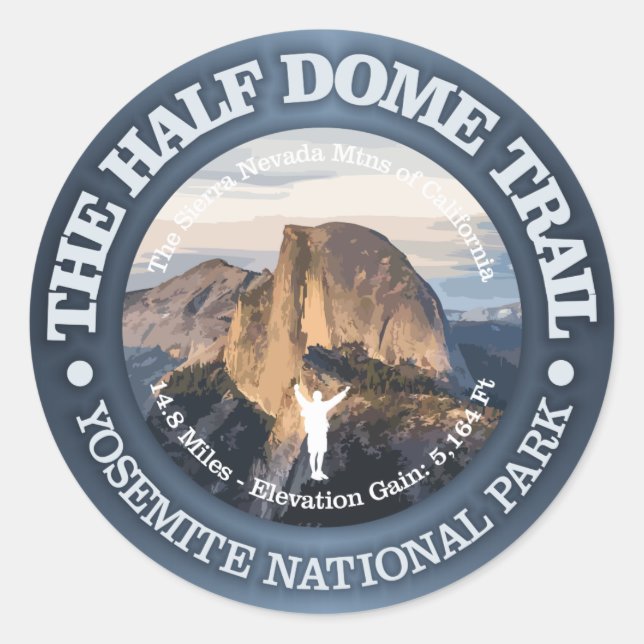 Half Dome Trail Classic Round Sticker (Front)