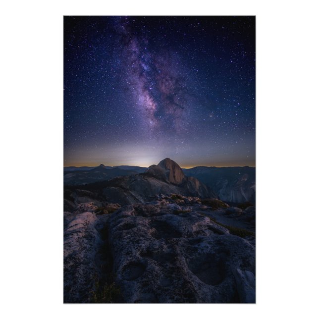 Half Dome under Milky Way Photo Print (Front)