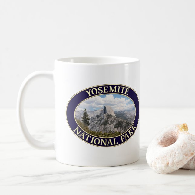 Half Dome, Yosemite National Park, California Coffee Mug (With Donut)