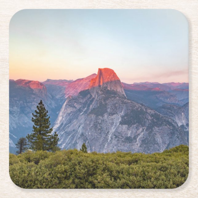 Half Dome | Yosemite National Park Square Paper Coaster (Front)