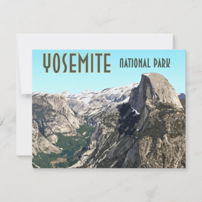 Half Dome Yosemite National Park Vintage Flat Card (Front)