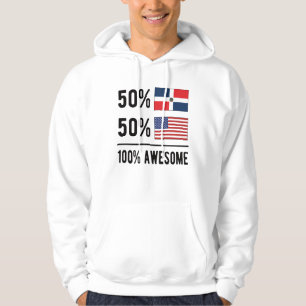 Half Dominican Half American Dominican Republic US Hoodie