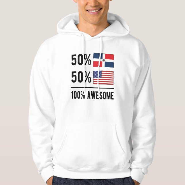 Half Dominican Half American Dominican Republic US Hoodie (Front)