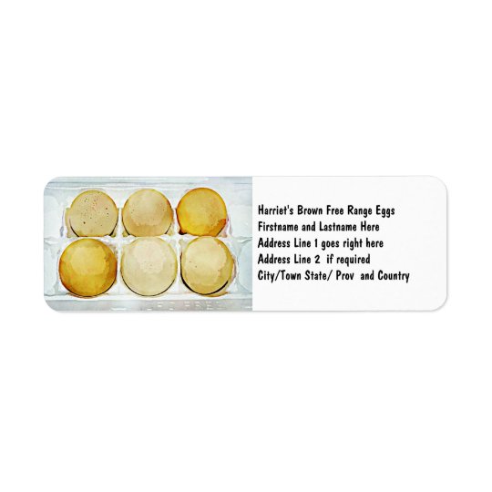 Half Dozen Brown Eggs Return Address Label