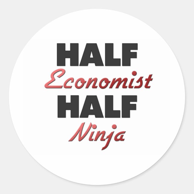 Half Economist Half Ninja Classic Round Sticker (Front)