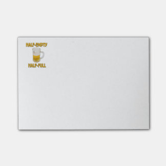 Half-empty or half-full post-it notes