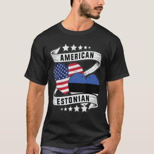 Half Estonian half American Estonian American flag T-Shirt