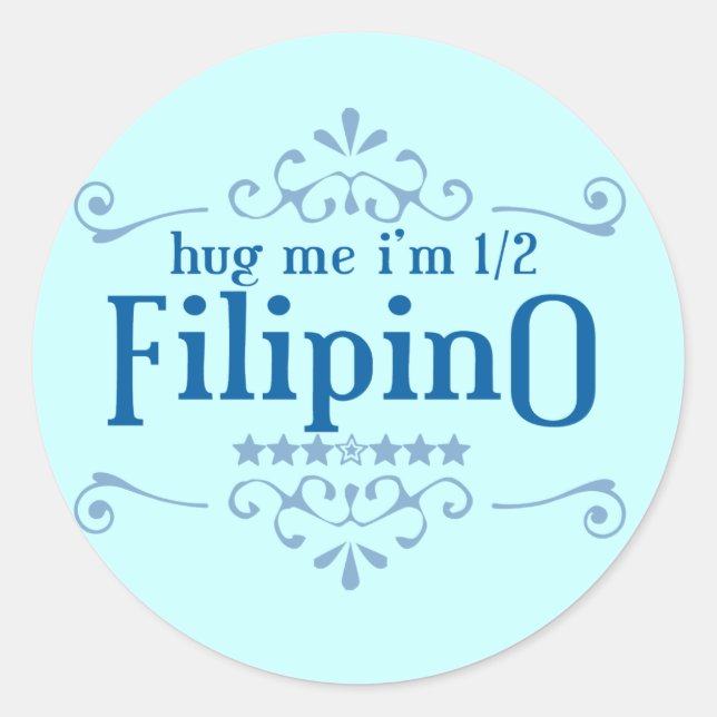 Half Filipino Classic Round Sticker (Front)