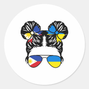 Half Filipino Half Ukrainian Girl Philippines Kids Classic Round Sticker