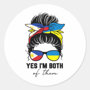 Half Filipino Half Ukrainian Girl Philippines Ukra Classic Round Sticker